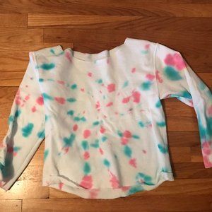 custom tie dye crop sweatshirt cotton candy
